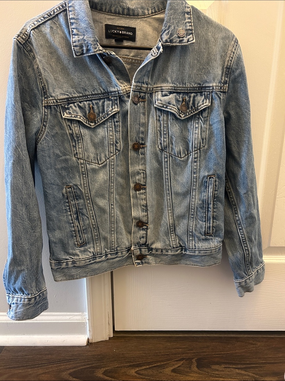 Lucky Brand The Tomboy Trucker Light Blue Denim Jacket